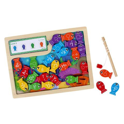 Развивающая игрушка деревянная Рыбалка деревянная поле плоское, коробка C-41677