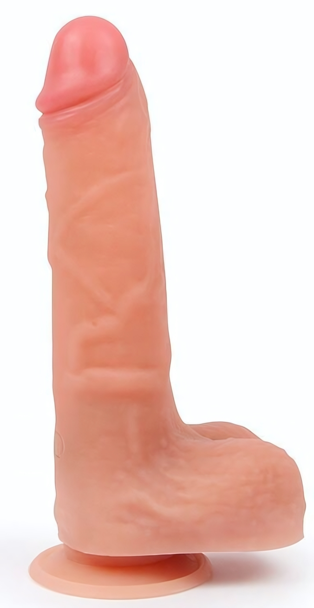 Телесный вибратор на присоске с возвратно-поступательным механизмом (Цвет: телесный)