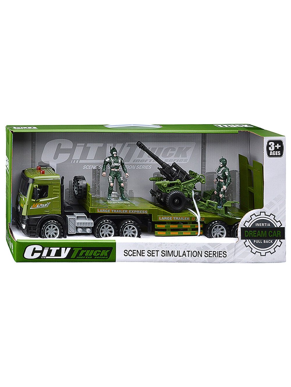 Машинка Военный автовоз с пушкой и солдатами (588B-17)