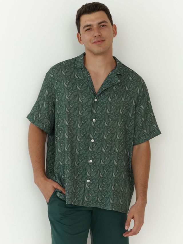 Рубашка Мужская из муслина Джунгли