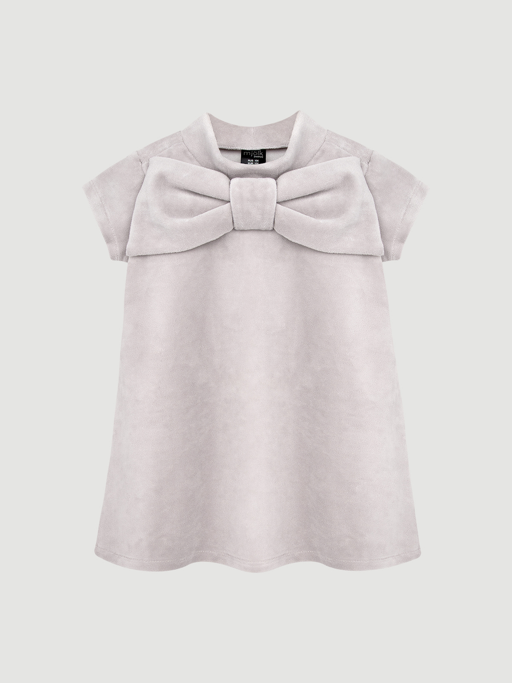 Велюровое платье Mjölk White Sand, с бантом