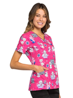 Топ медицинский женский Cherokee CK614, котики-собачки, M (Футболка рабочая)