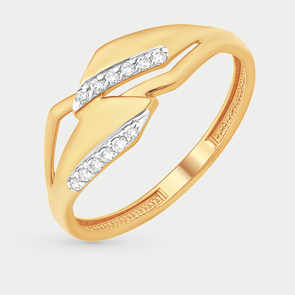 Кольцо женское из желтого золота 585 пробы с фианитами (арт. К43211059)