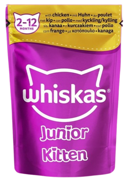 Whiskas, Корм для котят, Курица в соусе, 85 гр.