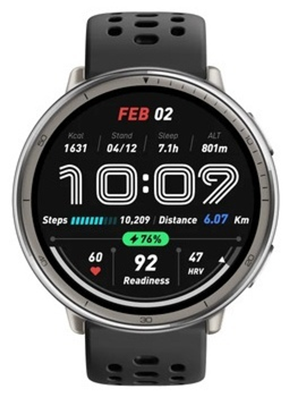 Смарт-часы Amazfit Active 2 46 мм серебристый-черный