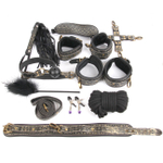 Набор для BDSM-игр черный (11 предметов) (Цвет: черный)