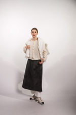 Юбка-трапеция из вельвета, графит