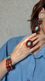 Кольцо Nature Bijoux, Surabaya, разъемное, с агатом и говлитом, NB25.2-19-25861 (коричневый)