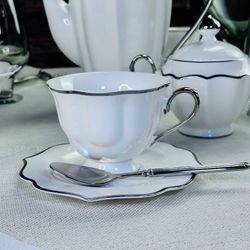 Lenardi 205-589 Чайный набор 12пр. 250 мл MAGNOLIA SILVER в под.уп.(х6)Фарфор