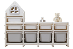 Стеллаж для игрушек UNIX Kids 9 ящиков Grey