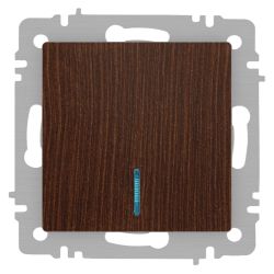 Выключатель Intro Accent 6-102-10 с подсветкой, 10А-250В, IP20, СУ, AL/CU, венге | Intro