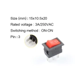 Переключатель 3-pin KCD11 10*15мм  ON-OFF 3А 250В