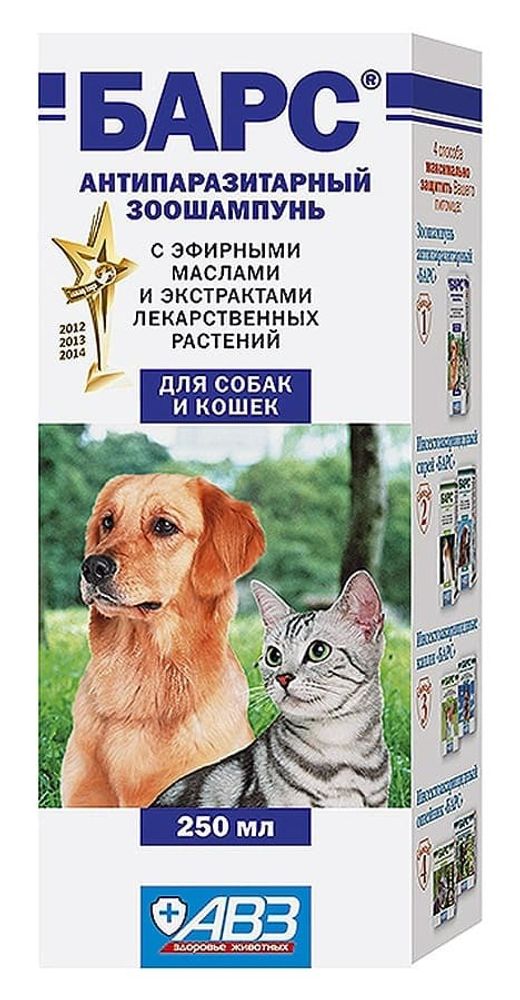 Шампунь БАРС д/собак и кошек, антипаразитарный, фл.250мл