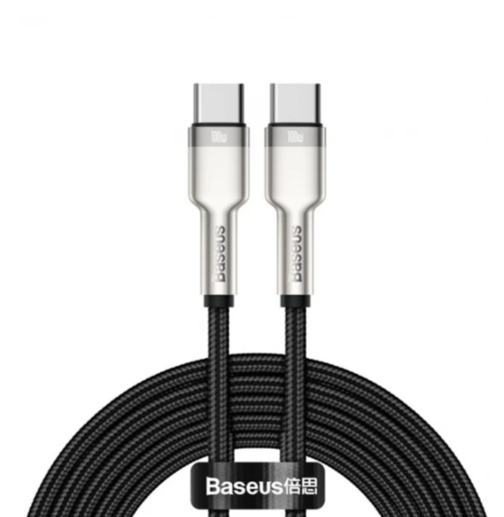 Дата-кабель Baseus Cafule Series Metal Data Cable Type-C to Type-C 100W 1m White