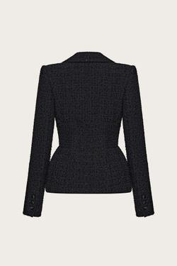 ЖАКЕТ ИЗ ЧЕРНОГО ХЛОПКОВОГО ТВИДА