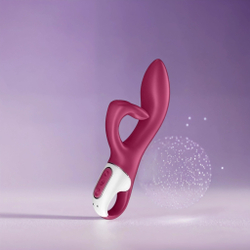 Малиновый вибратор-кролик Embrace Me - 21,2 см.