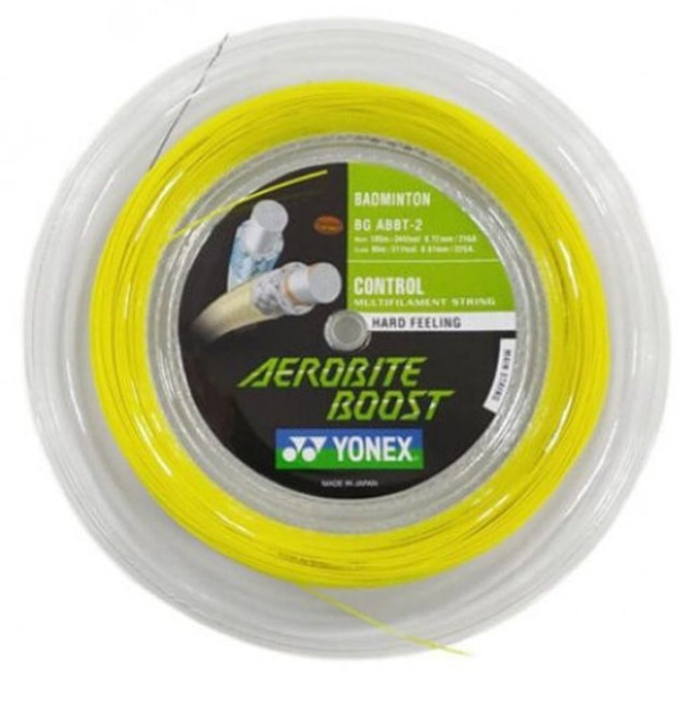 Струны для бадминтона Yonex Aerobite Boost (200 m) - gray/yellow