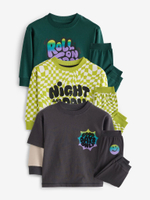 Пижама для мальчика Next 665-628, 3 шт., Салатовый, Темно-серый, Зеленый