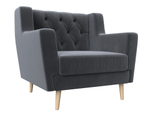 Кресло Брайтон Люкс, Серый, Велюр, 108894
