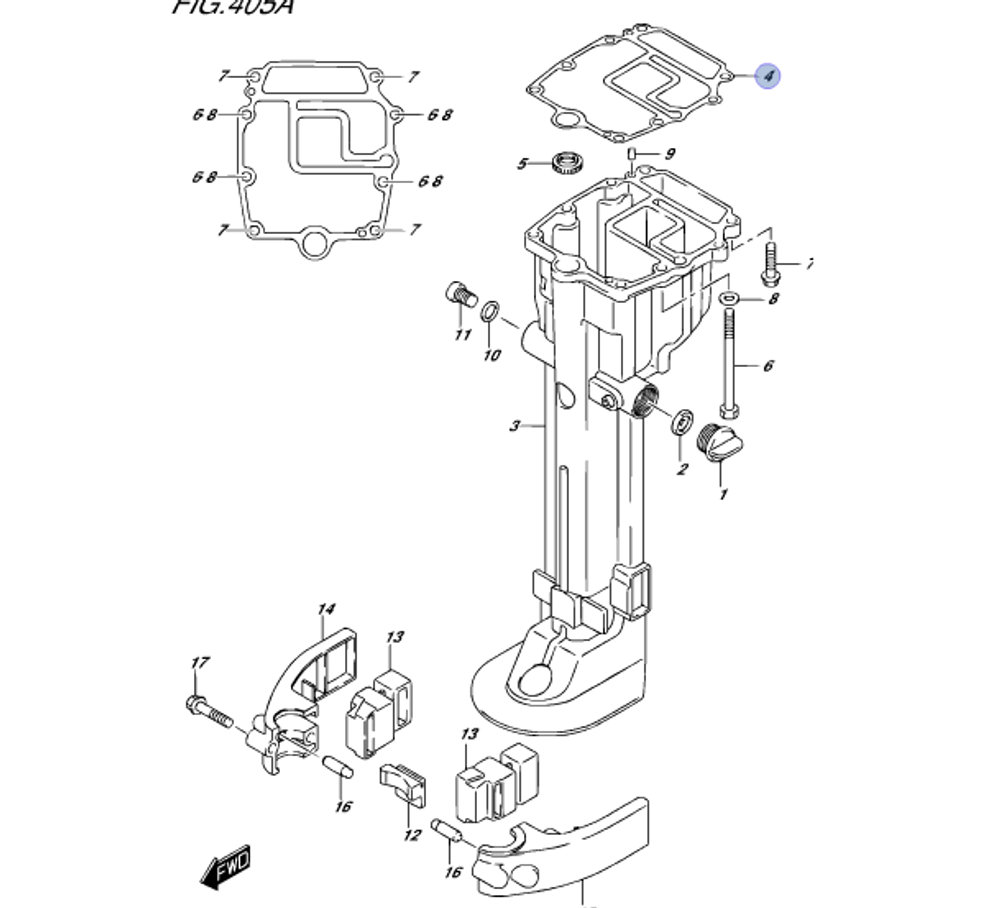 Прокладка под двигатель DF8A/9.9