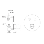Термостатический смеситель Steinberg 390 встраиваемый с кнопками переключения на 2 потребителя, с регулировкой температуры воды, хром 390 4321