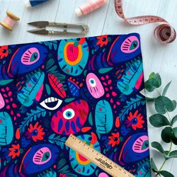 Ткань премиум дюспо мультяшные глаза