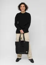 Шоппер FOS Объёмный из плотного хлопка с ручками из стропы черный