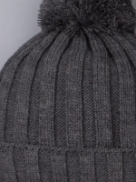 Шапка детская вязаная осенняя с помпоном