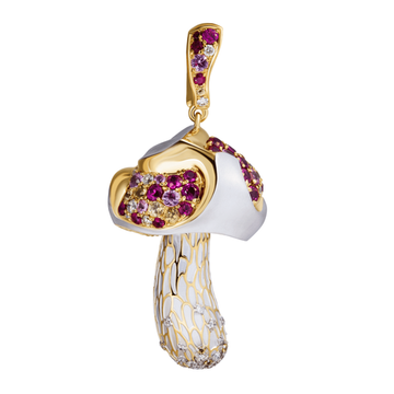 Подвеска Грибок с рубинами и сапфирами, P0204-21/2