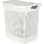 Корзина для белья Keeplex Ajur с откидной крышкой 35л 43х45см белое облако