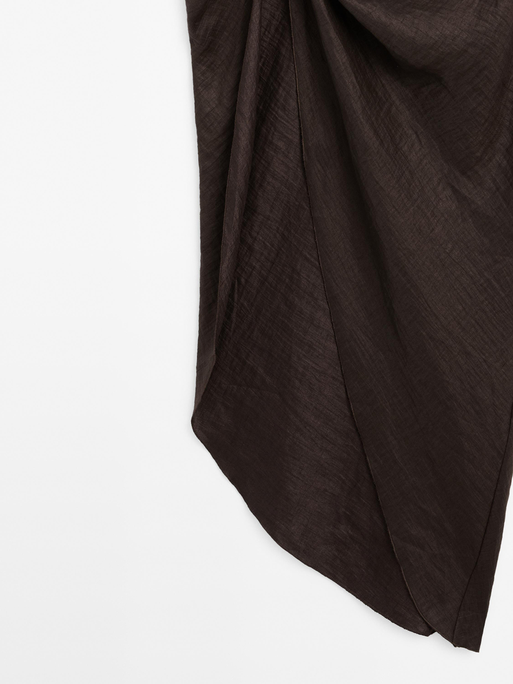 Massimo Dutti Топ с драпированным вырезом и сборками - STUDIO, коричневый