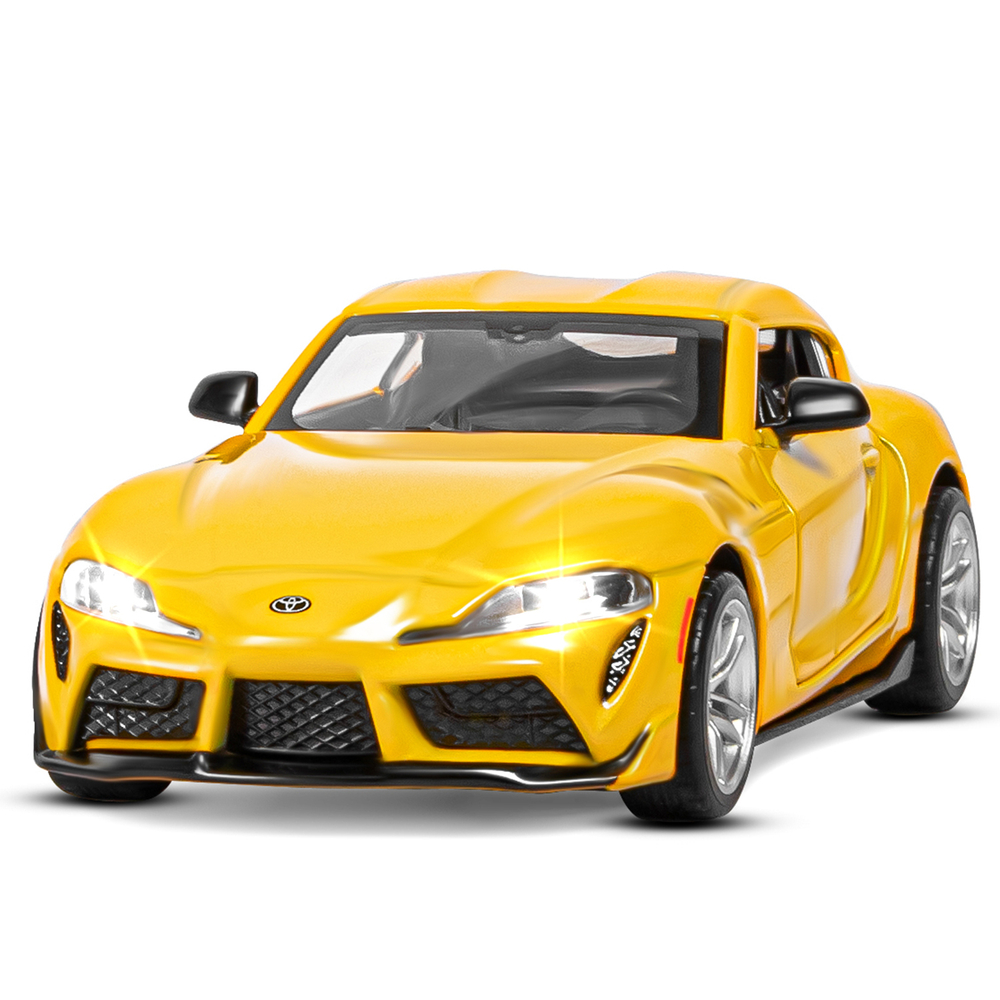 Модель 1:31 Toyota Supra [US], желтый, откр. двери, свет, звук