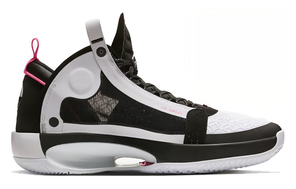 Jordan Air Jordan 34 "Digital Pink" PF fabric non-slip lightweight shock-absorbing mid-top actual combat basketball shoes for men and women the same black and white domestic version