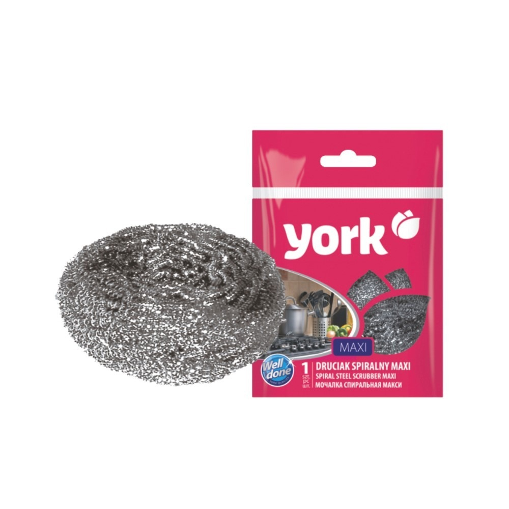 Губка для посуды метал МАКСИ (1шт/уп) /YORK/003080