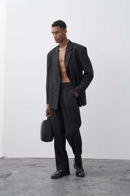 Black двубортный оверсайз