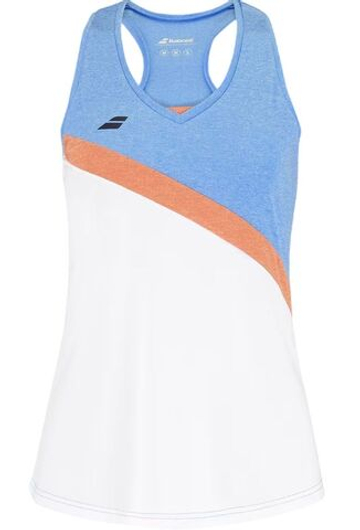 Женский топ теннисный Babolat Play Tank Top Woman - white/blithe blue hthr