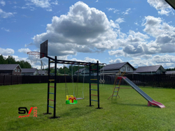 Монтаж уличной шведской стенки Sv Sport Рукоход (4 вертикальных столба)