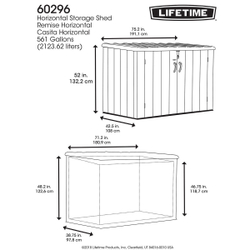 Ящик пластиковый LifeTime Horizontal Storage 2400 л