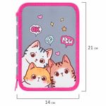 Пенал BRAUBERG, 2 отделения, полиэстер, 21х14 см, "Hi there", 273536