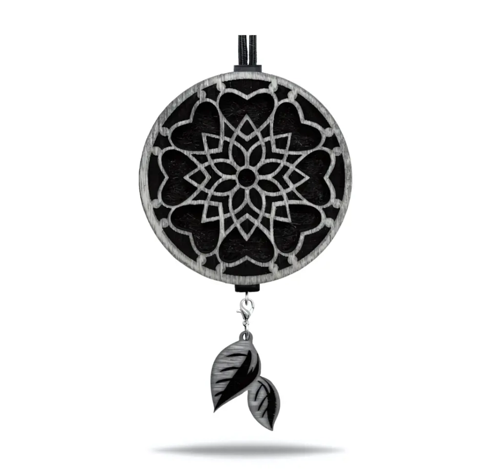 Ароматная подвеска «Дамское сердце» в упаковке с мини-брелоком, аромат в ассортименте, цвет черно-белый (КОМПЛЕКТ)