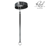 Черный кожаный ошейник с ремешком (Цвет: черный)