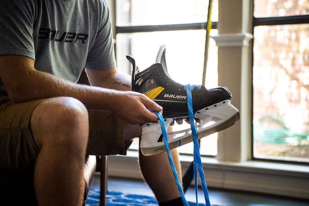 Шнурки Bauer HOCKEY FIGHTS BACK Blue (Без пропитки)