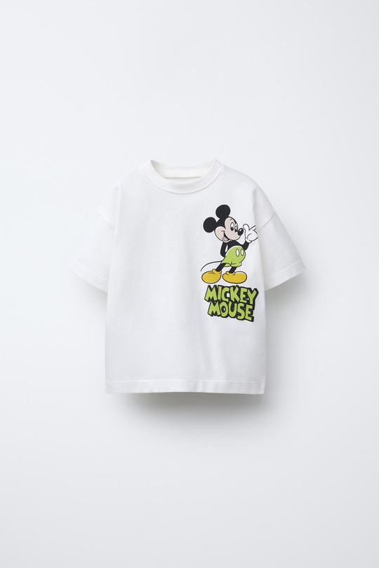 ZARA ФУТБОЛКА С ПРИНТОМ MICKEY MOUSE © DISNEY, ЭКРЮ