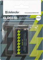 Батарейка алкалиновая Defender 6LR61-1B Крона
