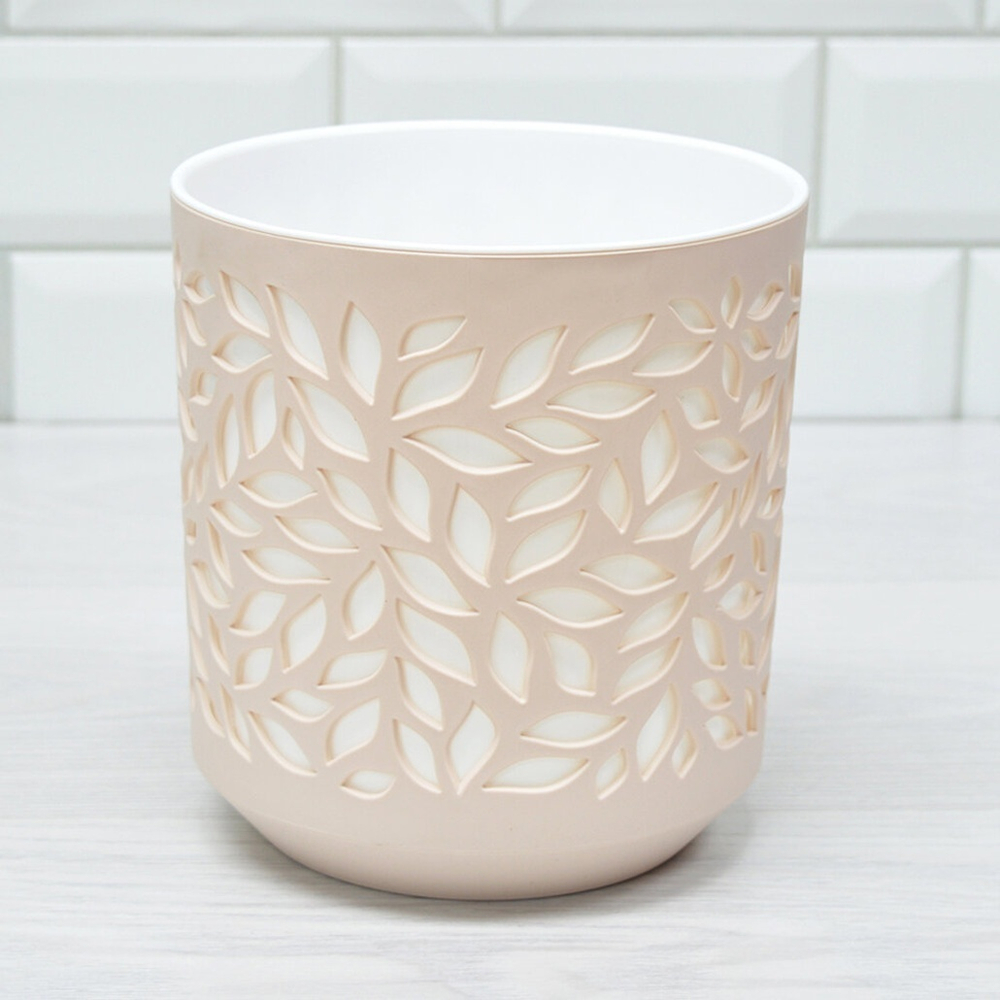 Кашпо Leaves 2,5л, пудра/белый