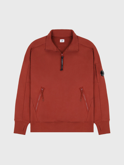 Свитшот на молнии C.P. Company Diagonal Raised Half Zip Brown