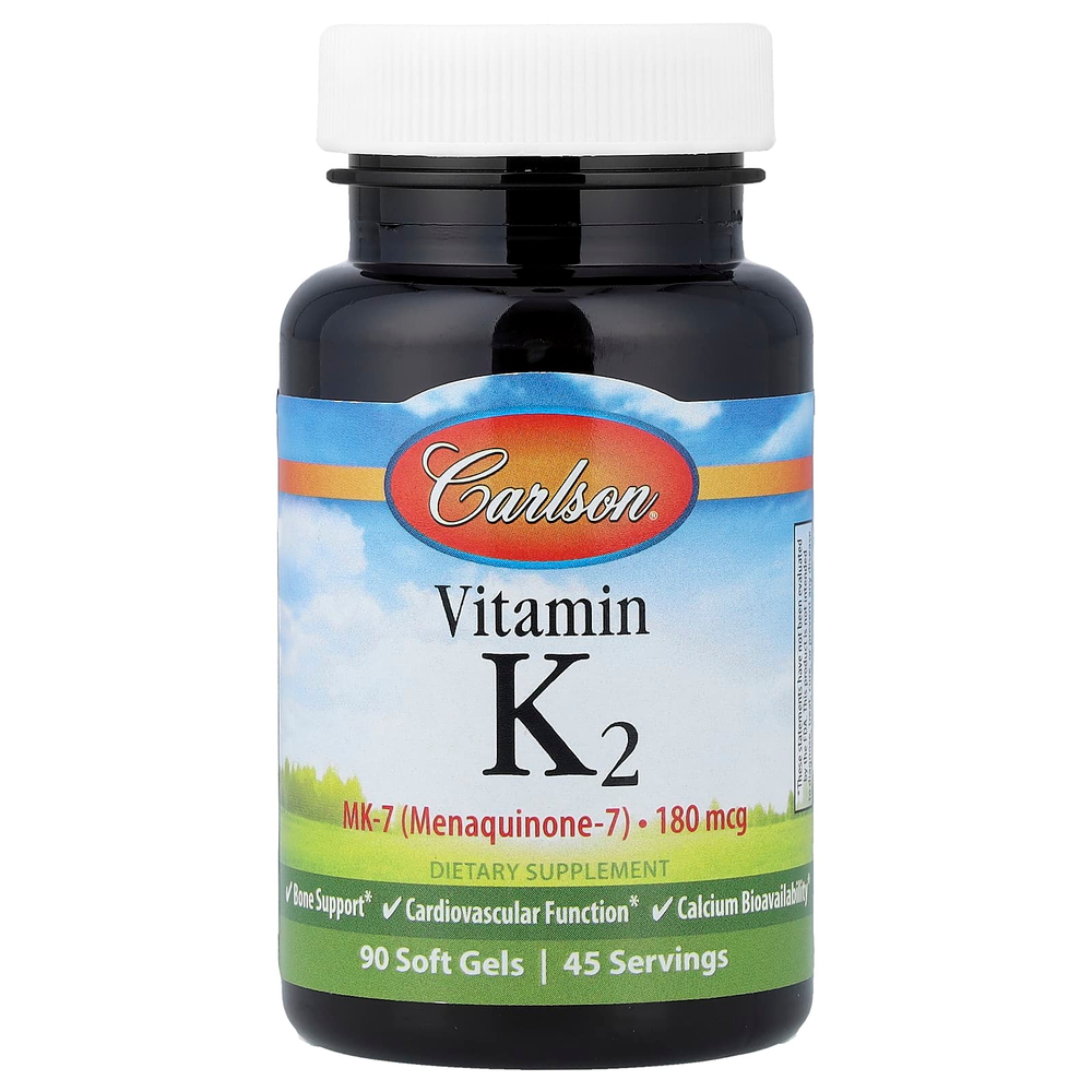 Carlson, витамин K2, 90 капсул (90 мкг в 1 капсуле)