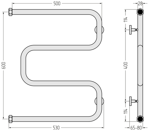 Сунержа Ш-образный 600х500
