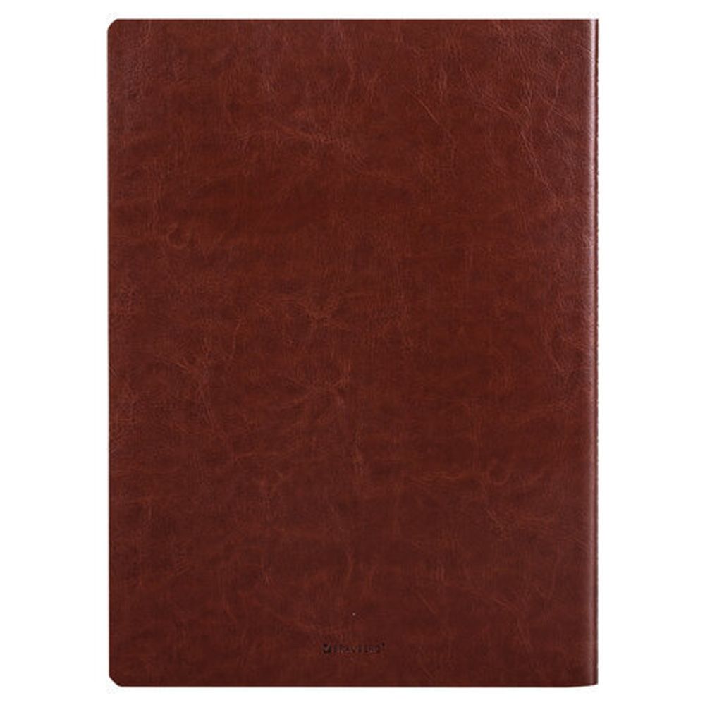 Тетрадь 60 л. в клетку обложка гладкий кожзам, сшивка, А4 (210х297мм), КОРИЧНЕВЫЙ, BRAUBERG VIVA, 403905