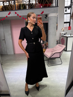 Твидовый костюм Жаклин черный